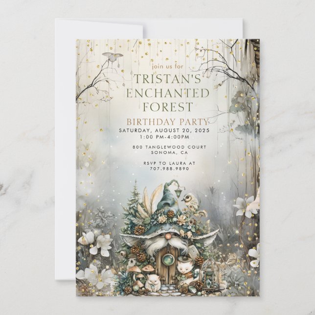 Enchanted Forest Kid's Birthday Party Invitation (Front)