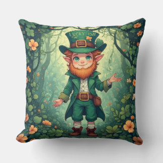Enchanted Forest Leprechaun Luckyish Nursery Decor Cushion