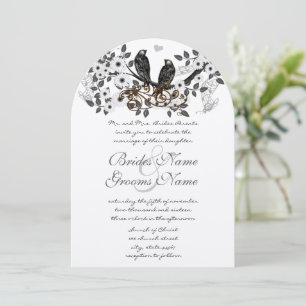 Enchanted Forest Love Bird Wedding Invitation