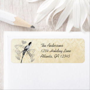 Enchanted Forest Love Bird Wedding Return Address Label