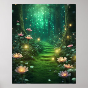 Enchanted Forest Magic GREEN theme Poster