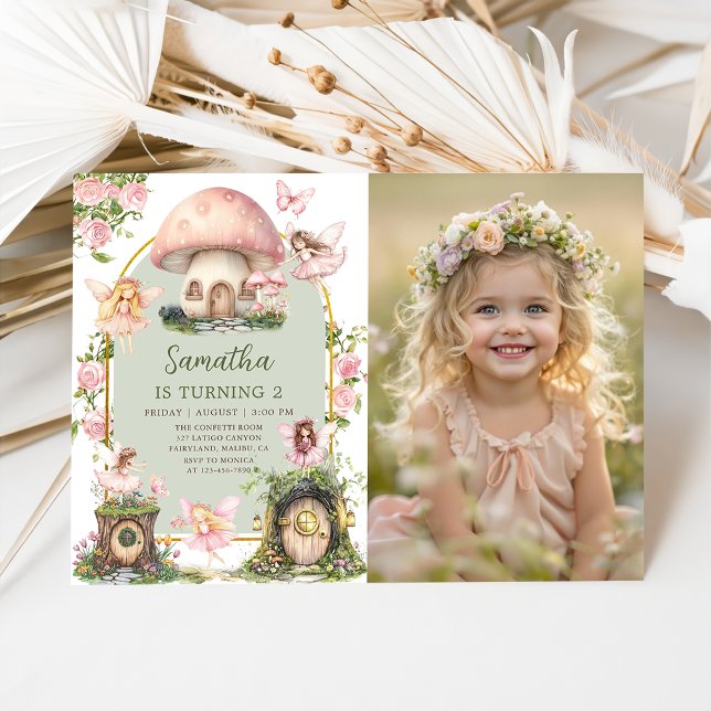 Enchanted Forest Magical Fairy Birthday Photo Invitation (Creator Uploaded)
