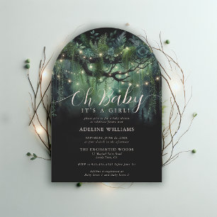 Enchanted Forest Magical Woodland Arch Baby Shower Invitation