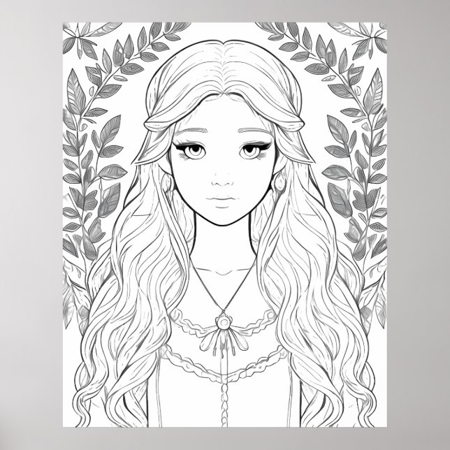 Enchanted Forest Maiden Portrait Poster (Front)