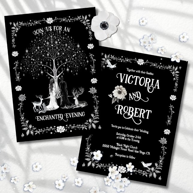 Enchanted Forest Mediaeval Evening Wedding Invitation (Creator Uploaded)