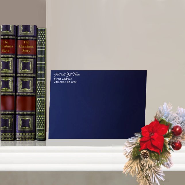 Enchanted Forest Midnight Blue Christmas Envelope (Creator Uploaded)