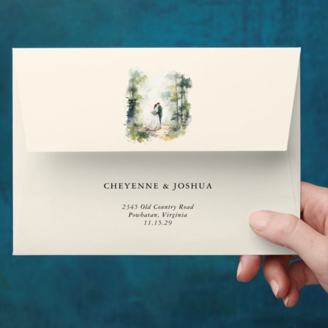 Enchanted Forest Modern Greenery Wedding Envelope  (Creator Uploaded)