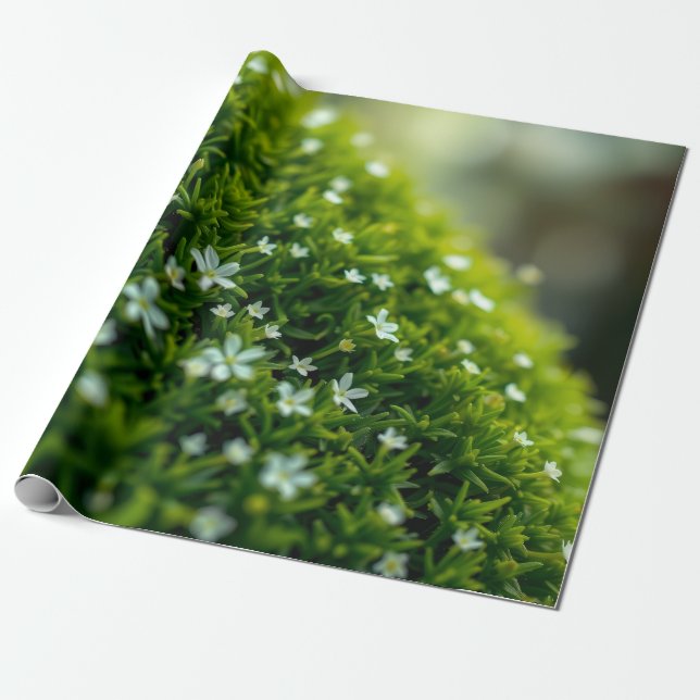 Enchanted Forest Moss Spring Wrapping Paper (Unrolled)
