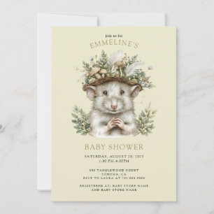 Enchanted Forest Mouse Baby Shower Invitation