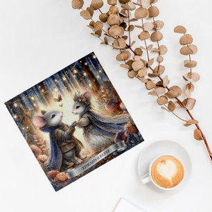 Enchanted Forest Mouse Wedding Cute Personalised Jigsaw Puzzle