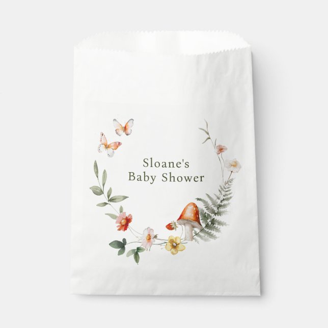 Enchanted Forest Mushroom Baby Shower Favour Bag (Front)