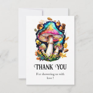 Enchanted Forest Mushroom Baby Shower Thank You Card