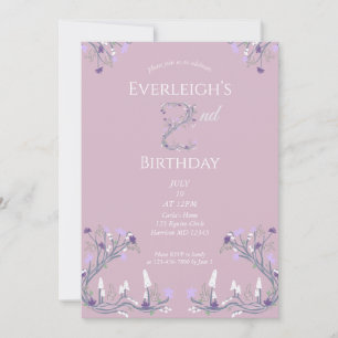 Enchanted Forest Mushroom Second Birthday Invitation