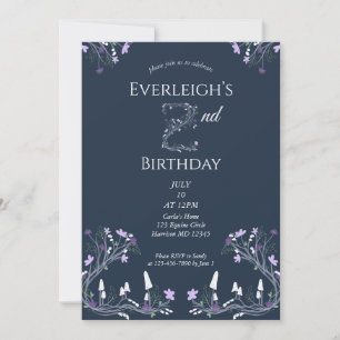 Enchanted Forest Mushroom Second Birthday Invitation