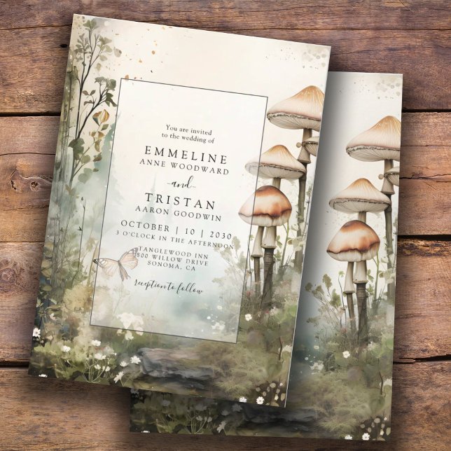 Enchanted Forest Mushrooms Wedding Invitation (Creator Uploaded)