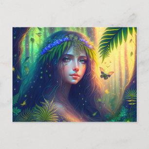 Enchanted Forest Nymph Digital Art Postcard