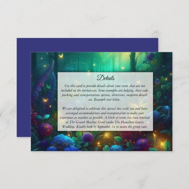 Enchanted Forest of Radiant Jewels Enclosure Card (Front/Back)