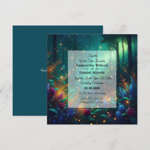 Enchanted Forest of Radiant Jewels Wedding Invitation