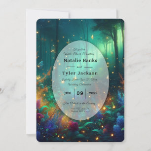 Enchanted Forest of Radiant Jewels Wedding Invitation