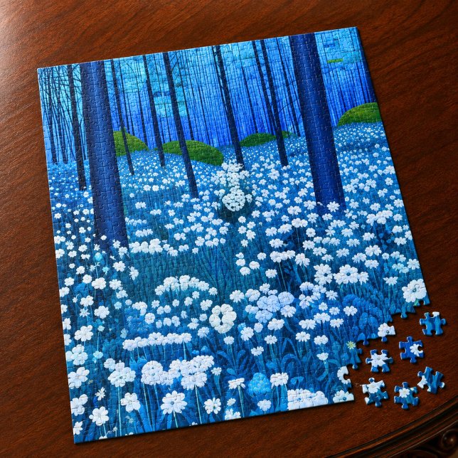 Enchanted Forest of White Wildflowers Jigsaw Puzzle (Creator Uploaded)