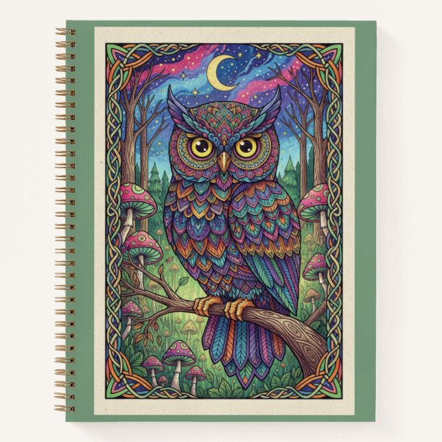 Enchanted Forest Owl Moon Zentangle Journal (Front)