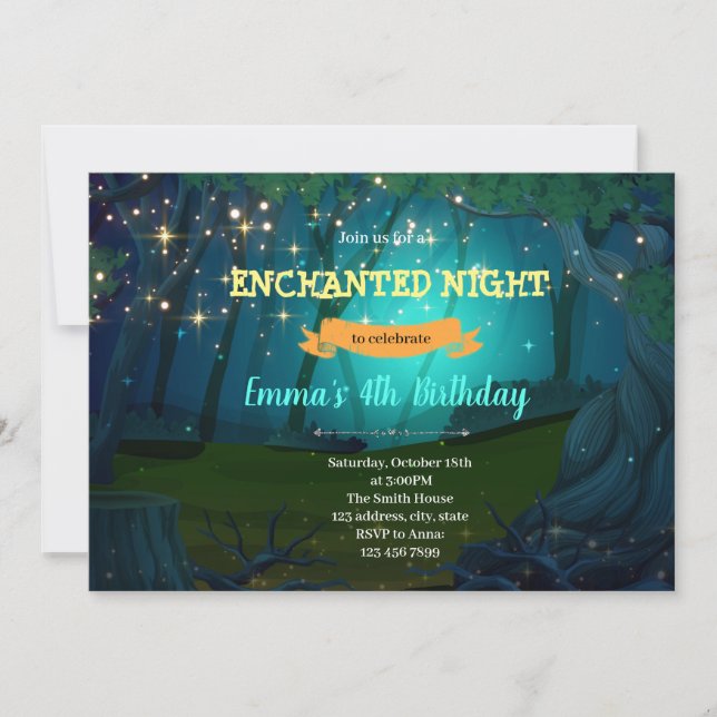Enchanted forest party invitation (Front)