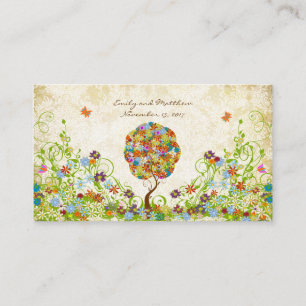 Enchanted Forest Patchwork Floral Fairy Tale Tree Enclosure Card