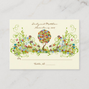 Enchanted Forest Patchwork Floral Fairy Tale Tree Enclosure Card