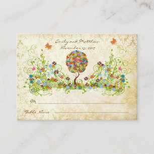 Enchanted Forest Patchwork Floral Fairy Tale Tree Enclosure Card