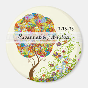 Enchanted Forest Patchwork Floral Fairy Tale Tree Magnet