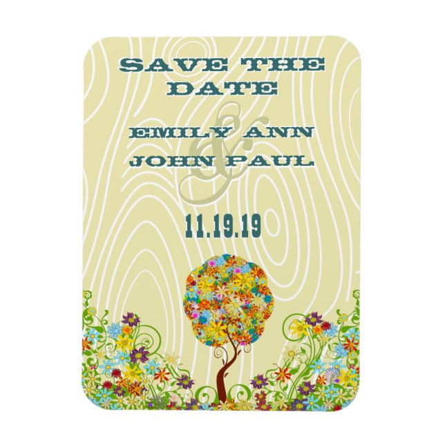 Enchanted Forest Patchwork Floral Fairy Tale Tree Magnet (Vertical)