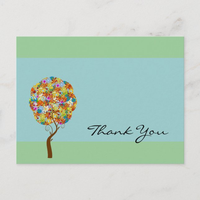 Enchanted Forest Patchwork Floral Fairy Tale Tree Postcard (Front)