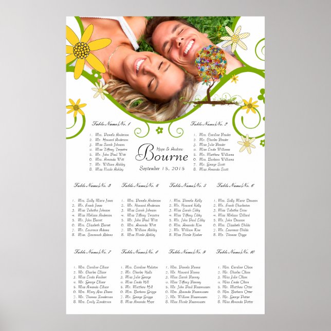 Enchanted Forest Patchwork Floral Fairy Tale Tree Poster (Front)