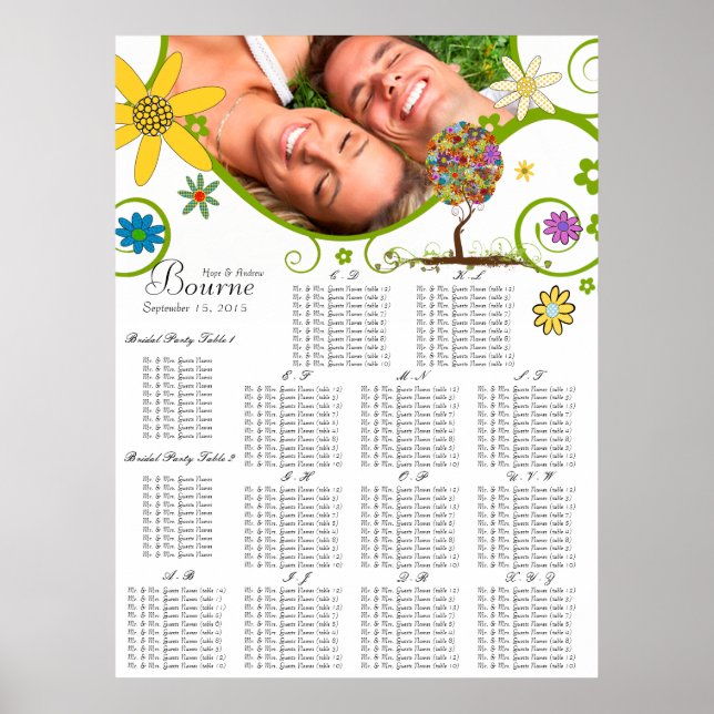 Enchanted Forest Patchwork Floral Fairy Tale Tree Poster (Front)