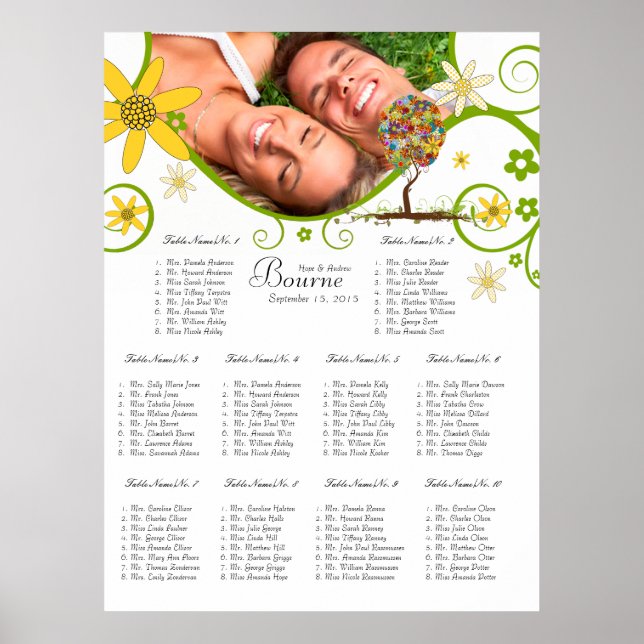 Enchanted Forest Patchwork Floral Fairy Tale Tree Poster (Front)