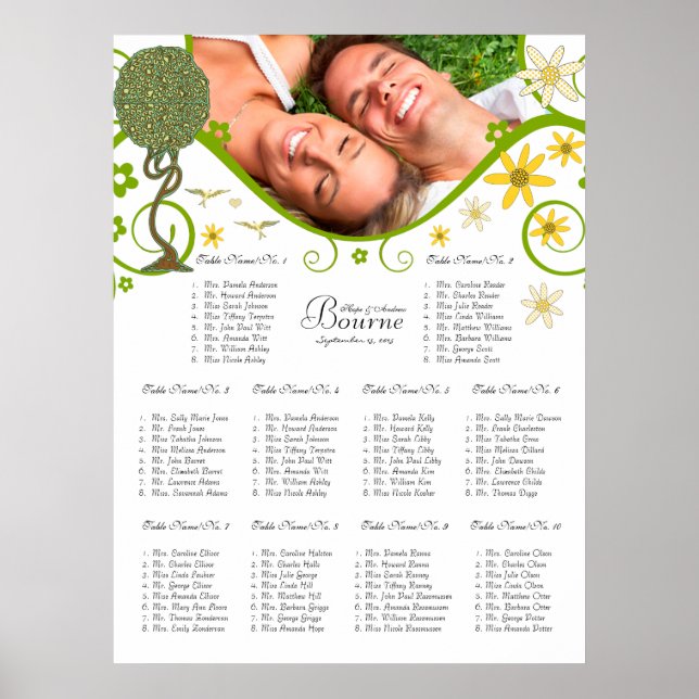 Enchanted Forest Patchwork Floral Fairy Tale Tree Poster (Front)