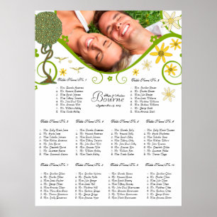 Enchanted Forest Patchwork Floral Fairy Tale Tree Poster