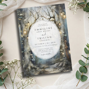 Enchanted Forest Path Glowing Lights Wedding  Invitation