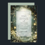 Enchanted Forest Path Of Flowers Green Wedding Invitation<br><div class="desc">Ethereal forest path of flowers and trees are featured in this magical enchanted sage green wedding invitation style,  with glowing lights. Order in print,  as a digital download or both. Create an ethereal themed invite for your special day.</div>