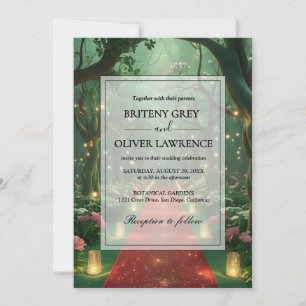Enchanted Forest Path of Magical flower wedding    Invitation