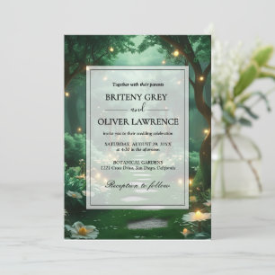 Enchanted Forest Path of Magical flower wedding    Invitation