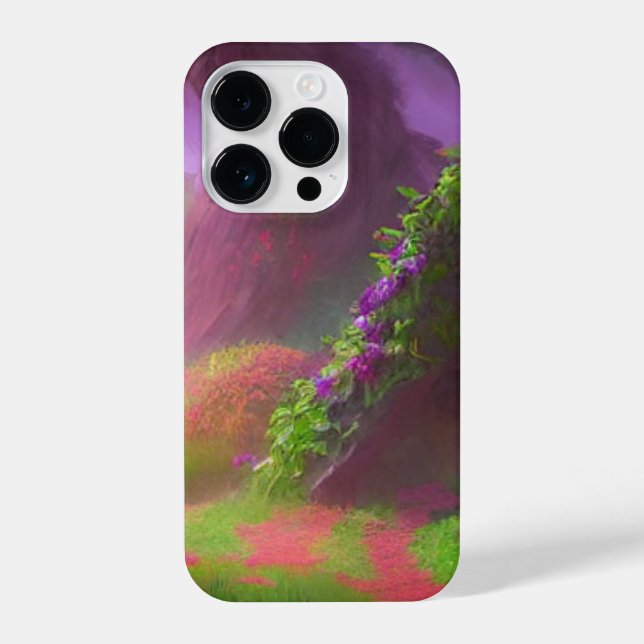 Enchanted Forest Path with Floral-Covered Archway iPhone Case (Back)