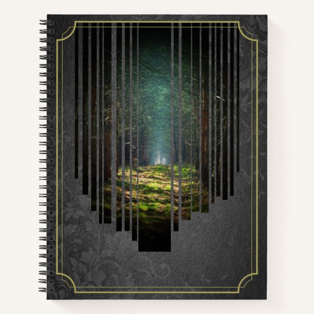 Enchanted Forest Pathway – Dark Mystical Portal Notebook (Front)