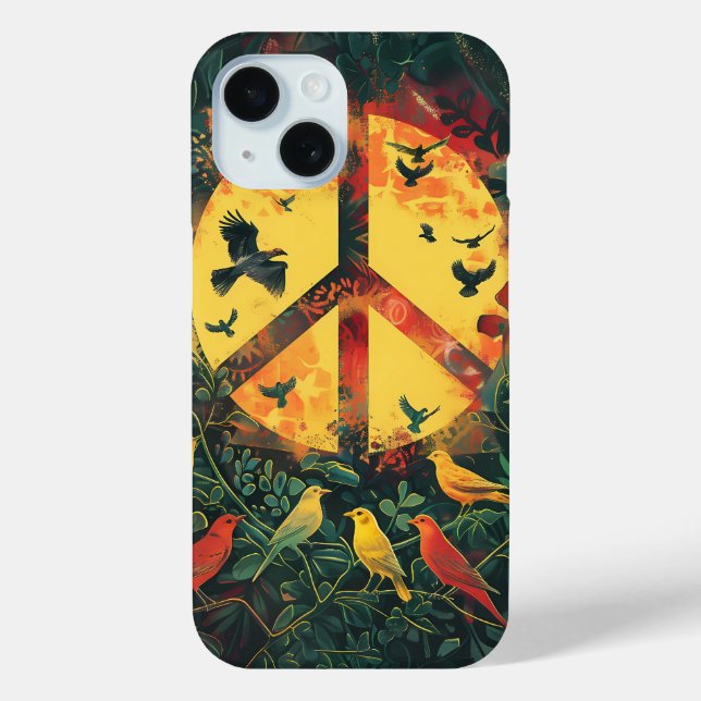 Enchanted Forest Peace Symbol Phone Case (Back)