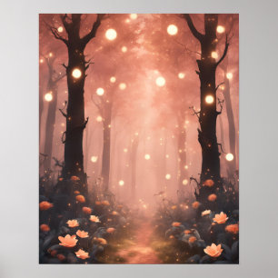 Enchanted Forest PEACH LITTLE LIGHTS Poster