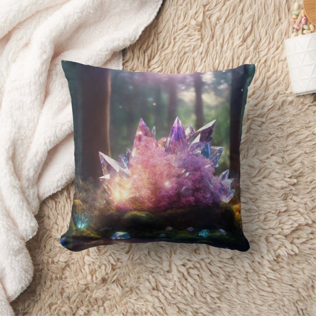 Enchanted Forest Pillow with beautiful Crystals (Blanket)
