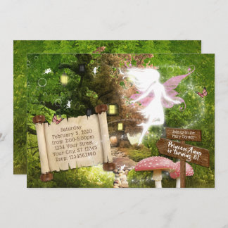 Enchanted Forest Pink Fairy Invitation