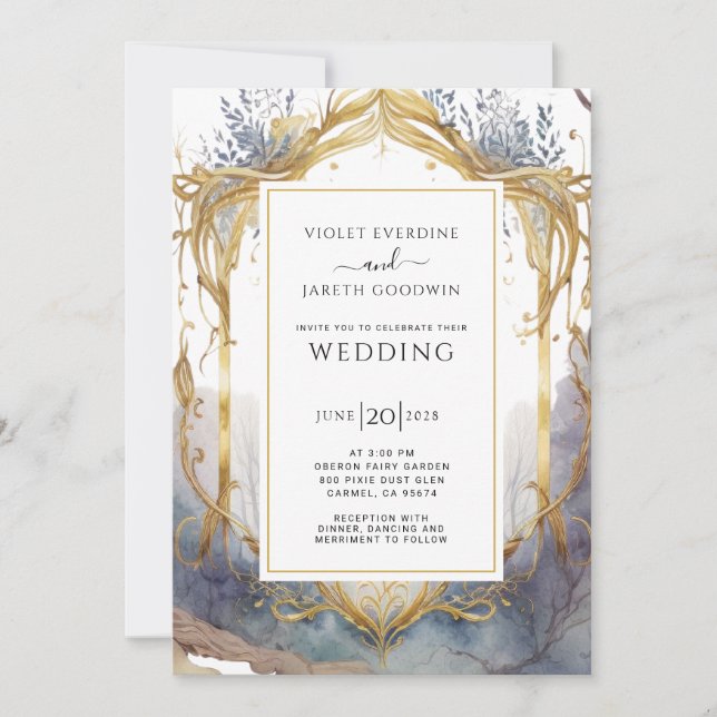 Enchanted Forest Portal Wedding Invitation (Front)