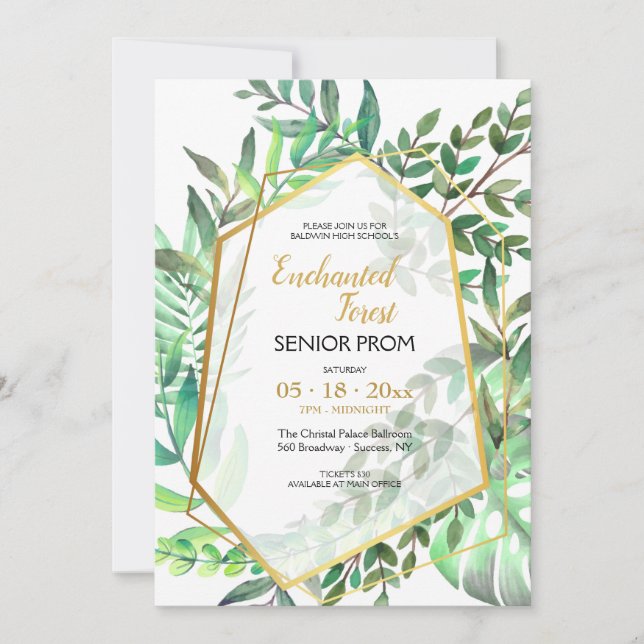 Enchanted Forest Prom Invitation (Front)