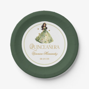 Enchanted Forest Quinceanera Birthday Paper Plate